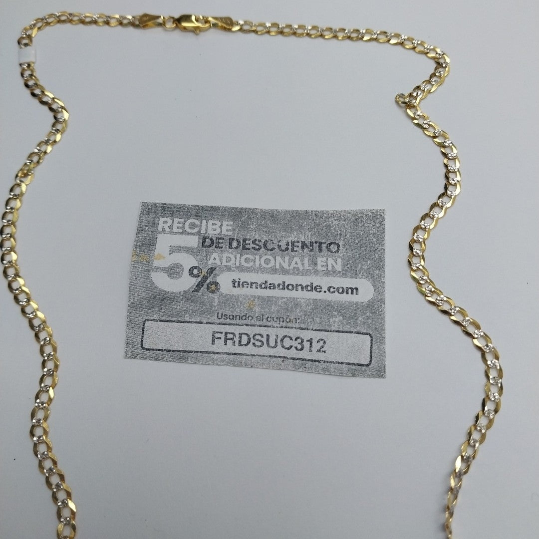 CADENAS BARBADA DIAMANTADA ORO 14K 60 CM 9.5 GR (NUEVO)