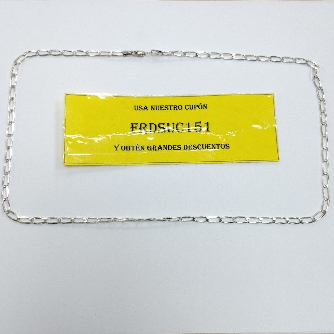 CADENA TEJIDO ESLABONES PLATA .925 60 CM 11 GR (NUEVO)