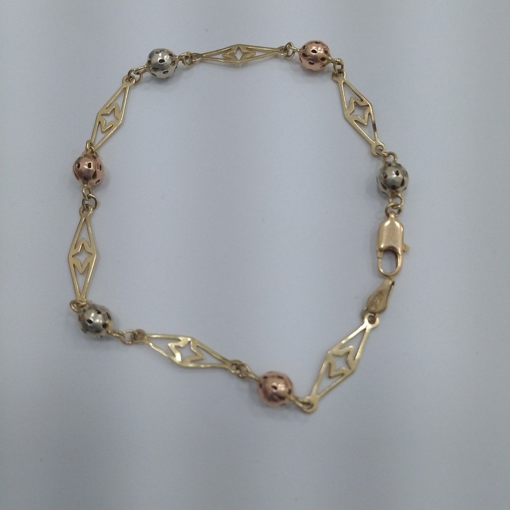 PULSERA ORO COMBINADO 14 K 3.8 GRMS (SEMINUEVO)