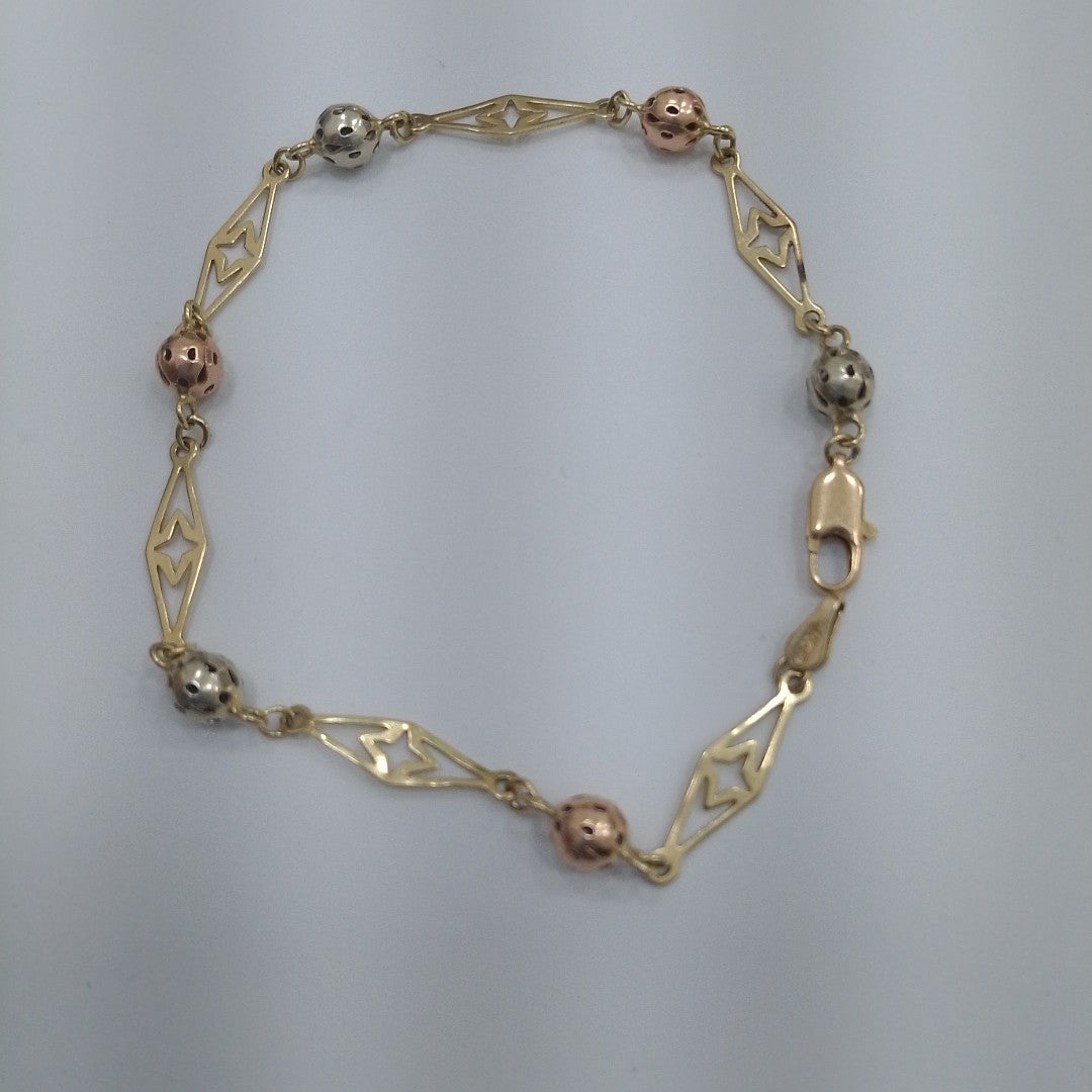 PULSERA ORO COMBINADO 14 K 3.8 GRMS (SEMINUEVO)