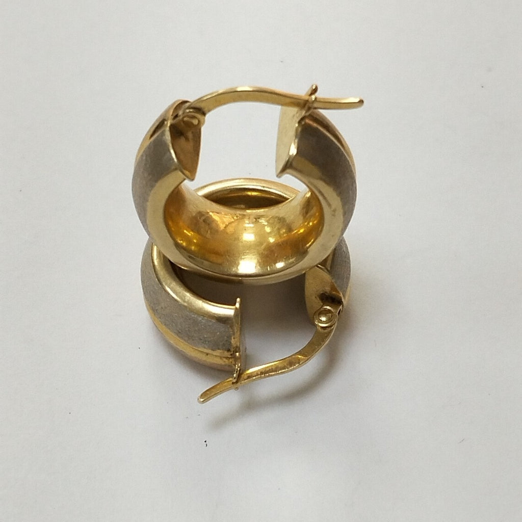 ARRACADAS PAR ORO, ORO COMBINADO 14 K 4 GRMS (SEMINUEVO)