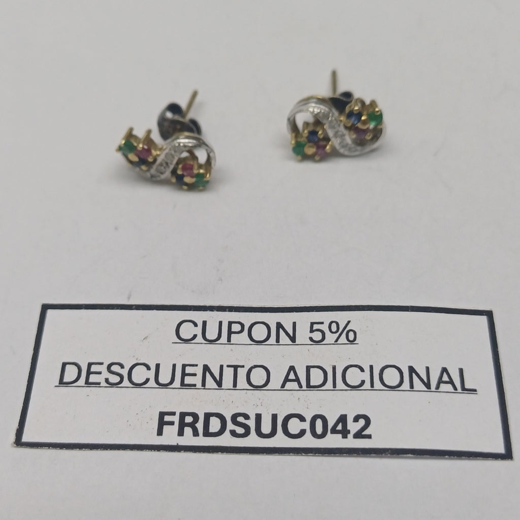 BROQUELES PAR ORO 14 K 1,70 GRMS (SEMINUEVO)