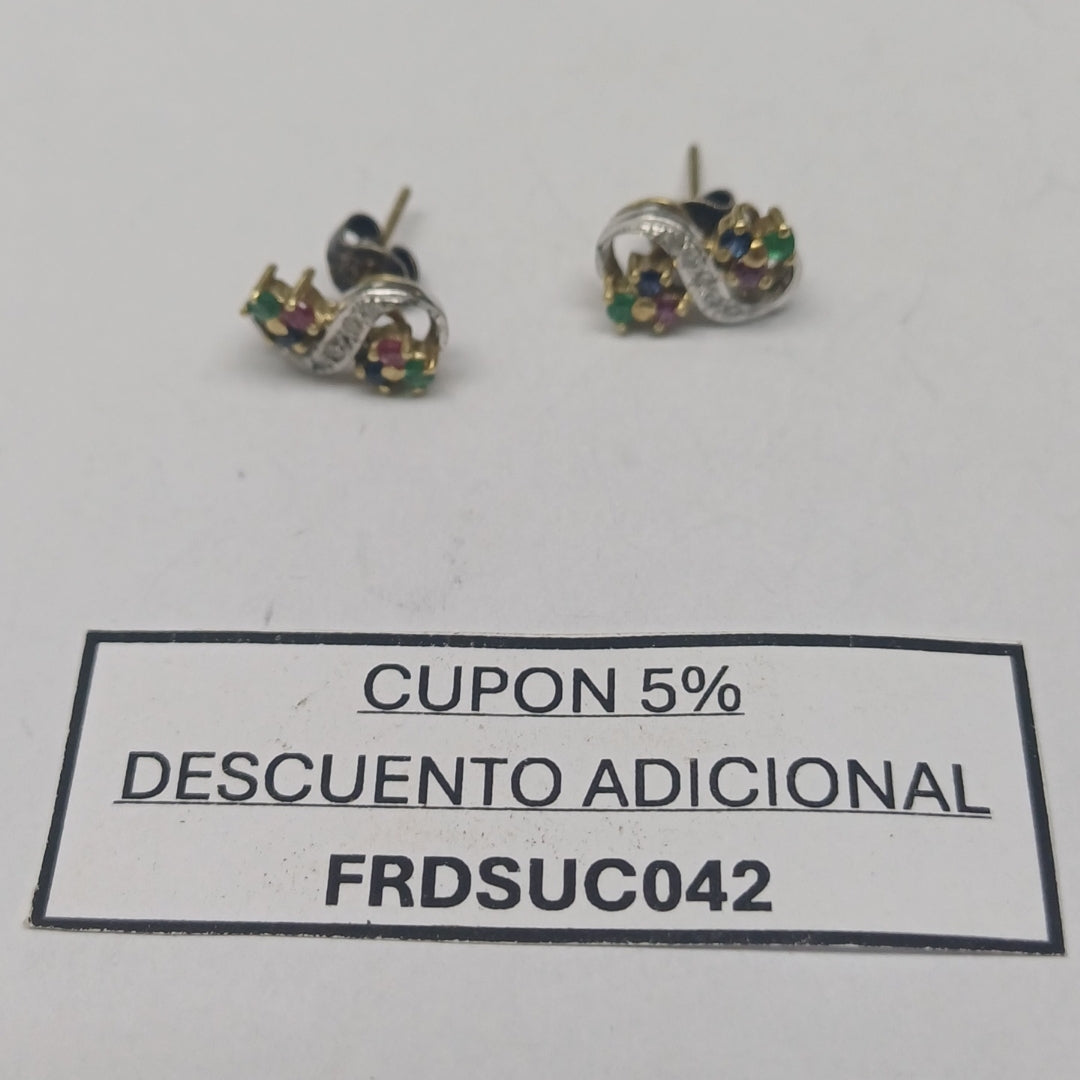 BROQUELES PAR ORO 14 K 1,70 GRMS (SEMINUEVO)