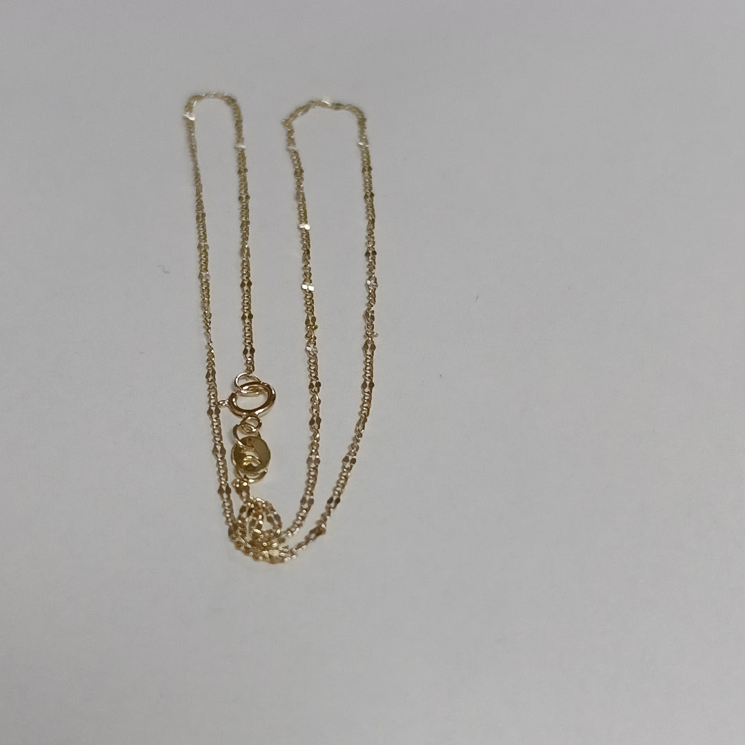 CADENAS TEJIDO FIGARO ORO 10K 40 A 45 CM 1 GR (NUEVO)