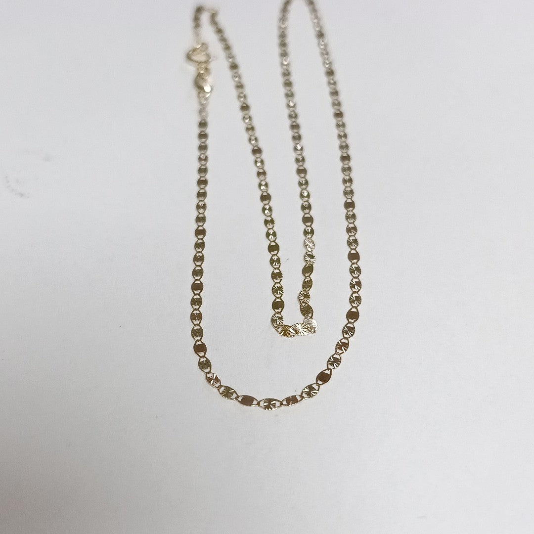 CADENAS TEJIDO GUCHI ORO 10K 40 A 45 CM 1.4 GR (NUEVO)