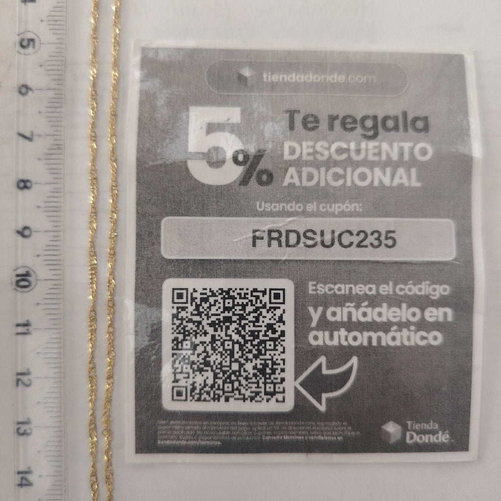 CADENA ORO 14 K 0,80 GRMS (SEMINUEVO)