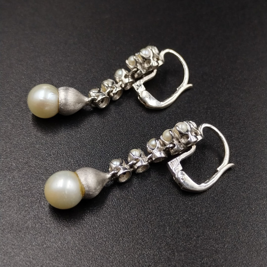 ARETES PAR ORO BLANCO 14 K 7,30 GRMS (SEMINUEVO)
