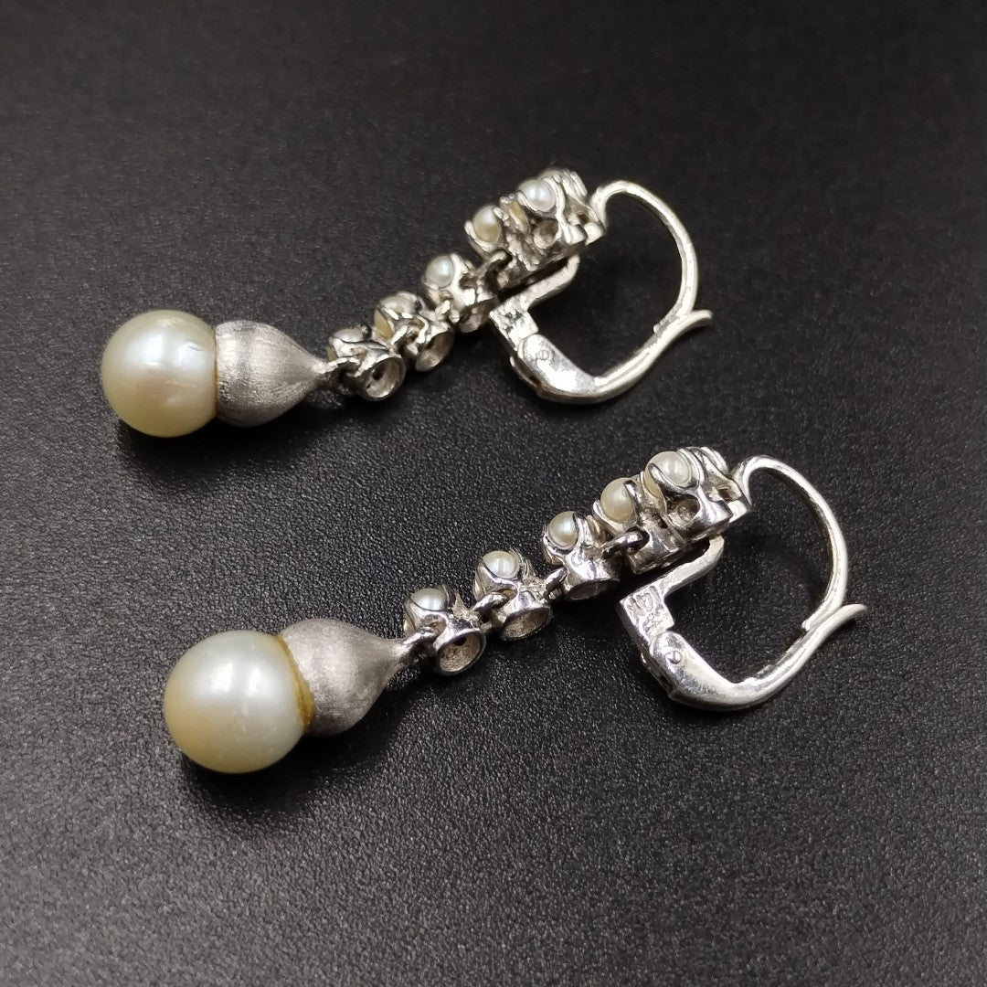 ARETES PAR ORO BLANCO 14 K 7,30 GRMS (SEMINUEVO)