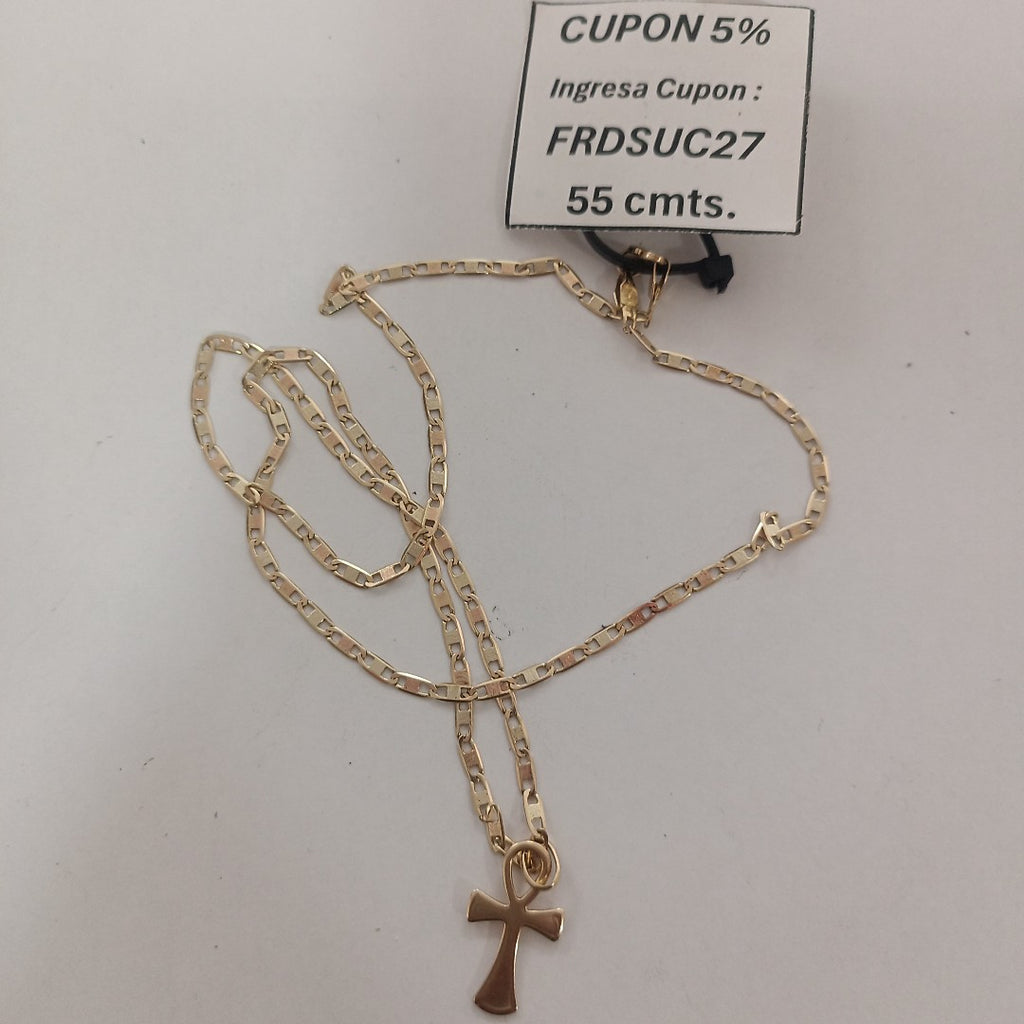 CADENA,CRUZ ORO 14 K 6,90 GRMS (SEMINUEVO)