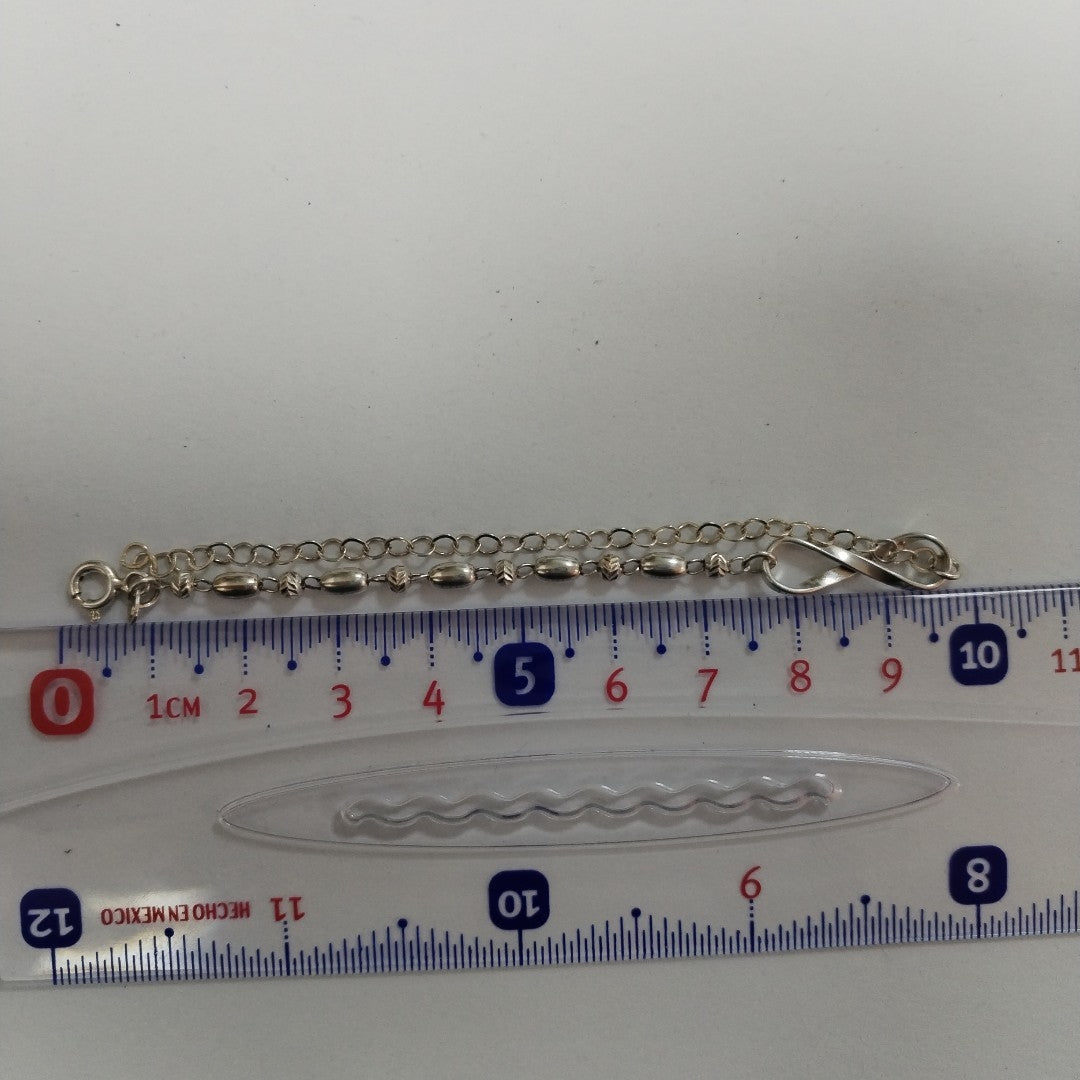 PULSERA TEJIDO INFINITO PLATA .925 18 CM 2.4 GR (NUEVO)