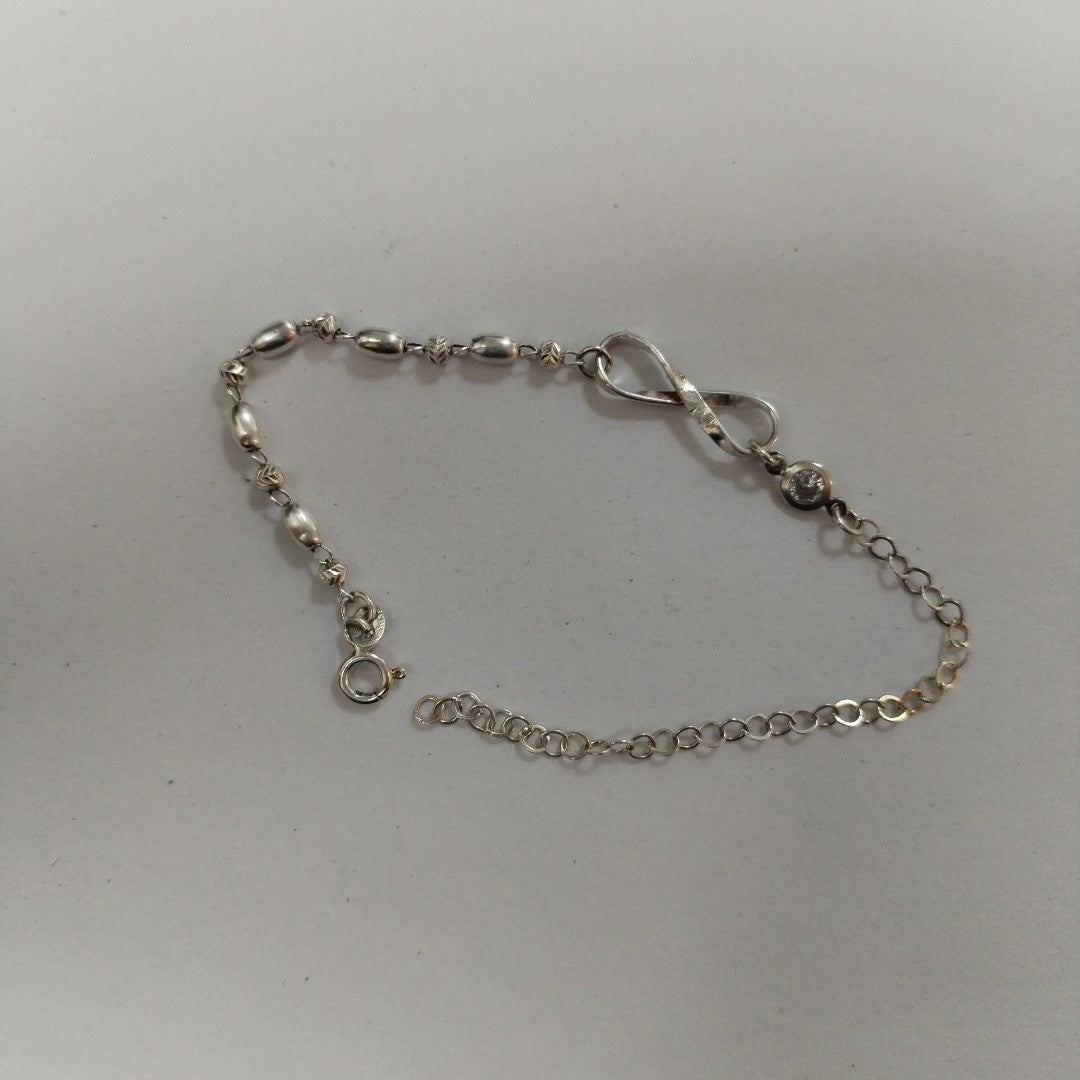 PULSERA TEJIDO ESPECIAL PLATA .925 18 CM 2.6 GR (NUEVO)