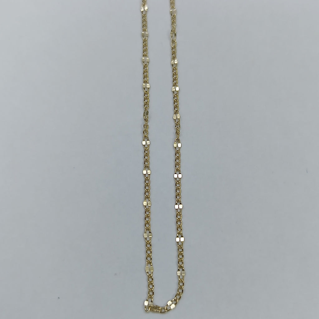 CADENAS TEJIDO FIGARO ORO 10K 40 A 45 CM 1 GR (NUEVO)