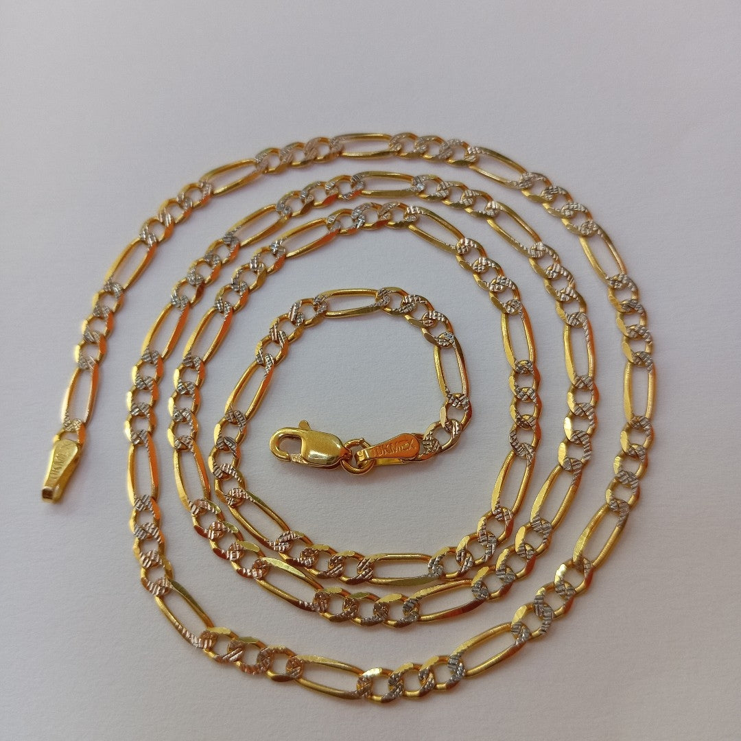 CADENAS TEJIDO 3X1 DIAMANTADO ORO 10K 50 CM 5.7 GR (NUEVO)