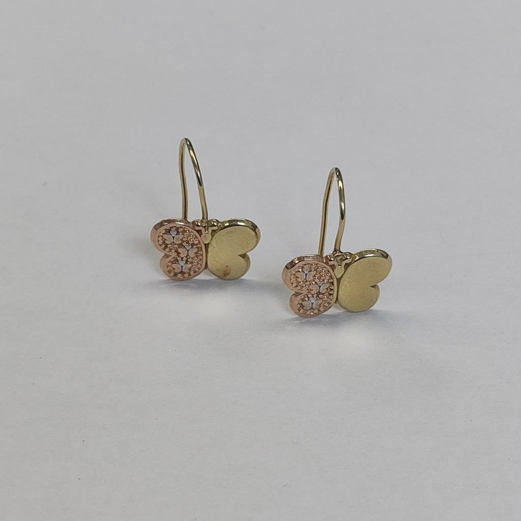 ARETES PAR ORO COMBINADO 14 K 0.7 GRMS (SEMINUEVO)