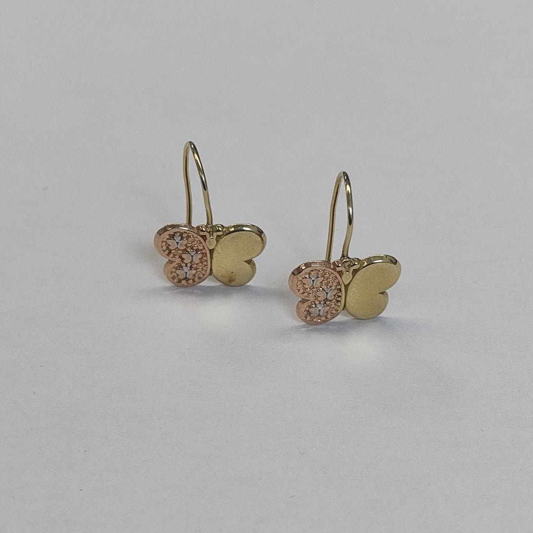 ARETES PAR ORO COMBINADO 14 K 0.7 GRMS (SEMINUEVO)