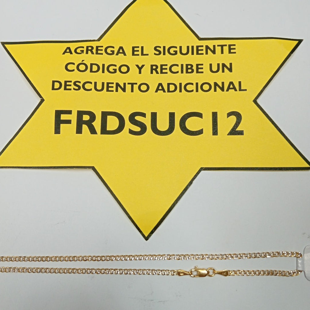 CADENAS BARBADA DIAMANTADA ORO 14K 60 CM 6.2 GR (NUEVO)
