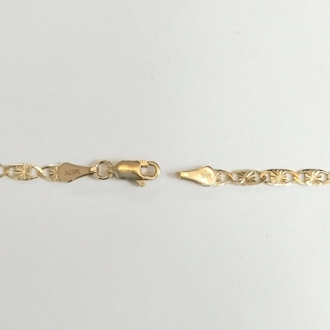 CADENAS TEJIDO GUCHI ORO 14K 55 CM 7.2 GR (NUEVO)