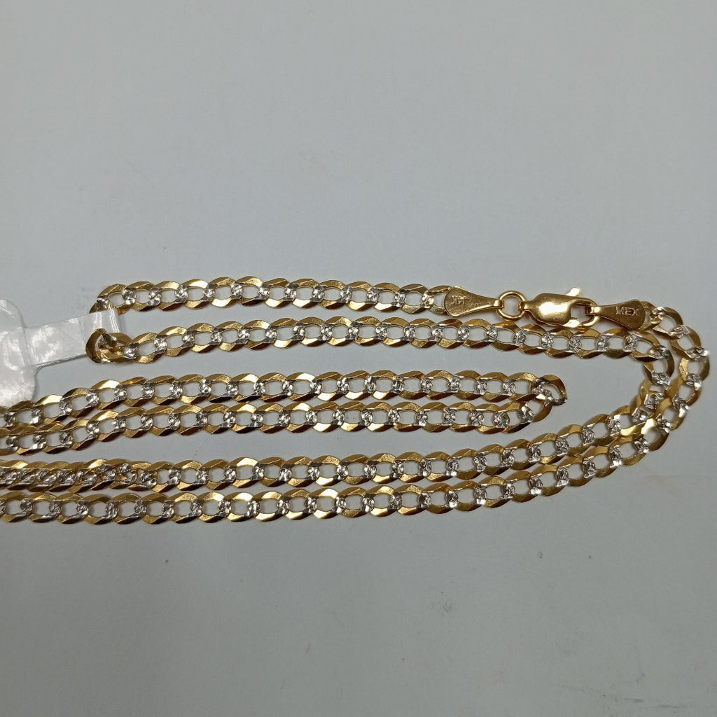 CADENAS BARBADA DIAMANTADA ORO 14K 55 CM 8.6 GR (NUEVO)
