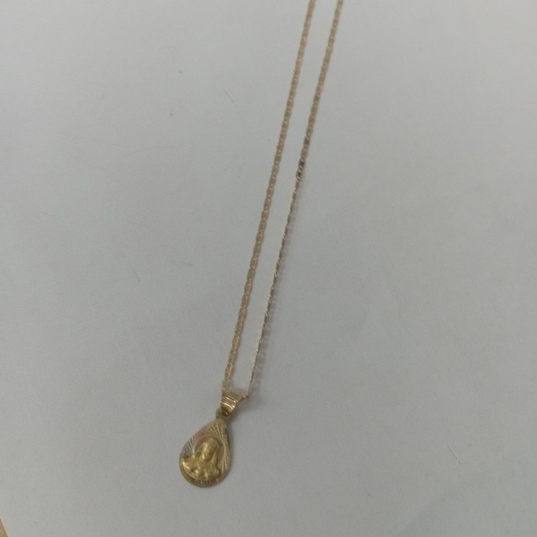 CADENA, MEDALLA RELIGIOSA ORO 10 K 1.8 GRMS (SEMINUEVO)