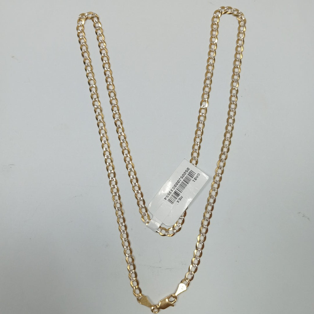 CADENAS BARBADA DIAMANTADA ORO 14K 55 CM 8.9 GR (NUEVO)