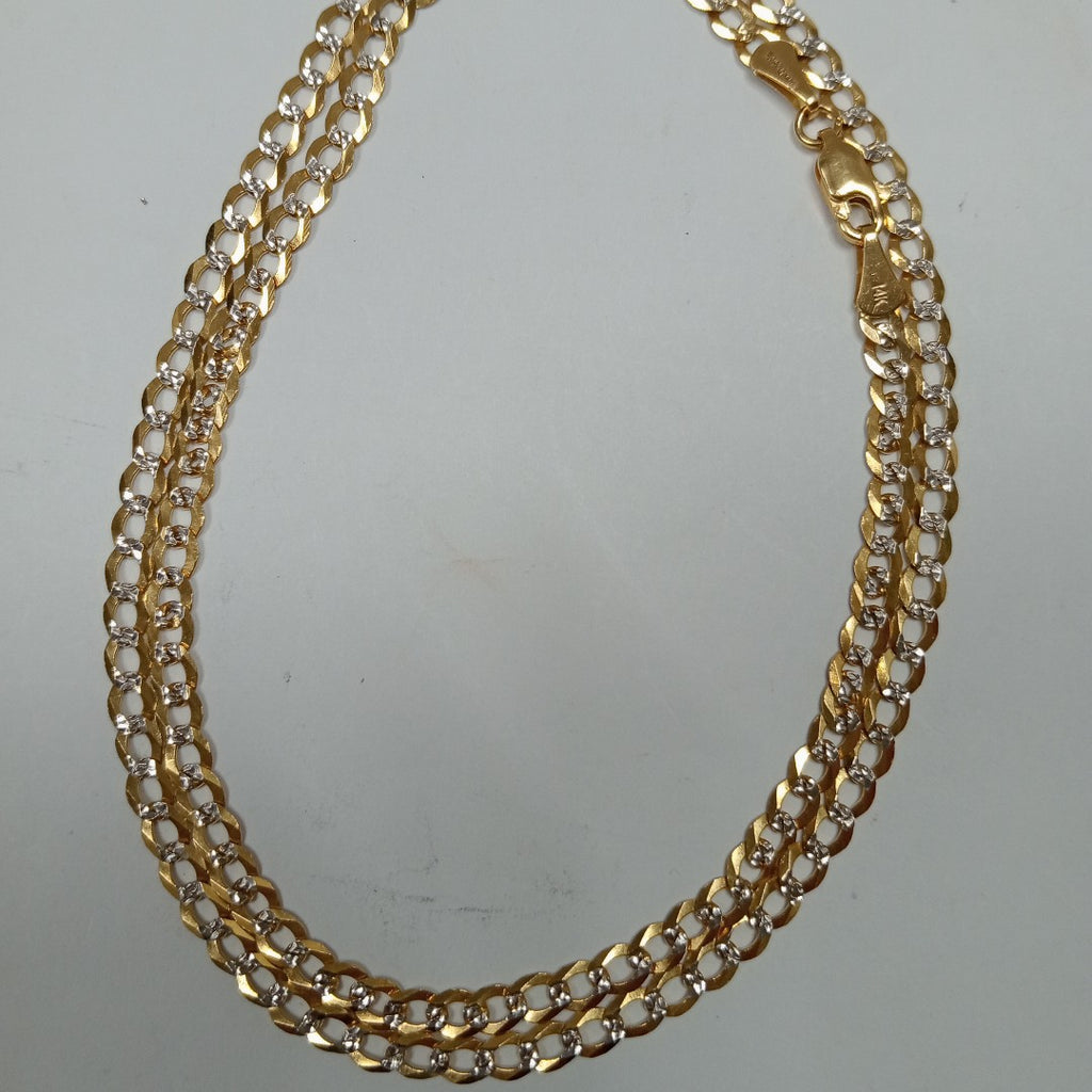 CADENAS BARBADA DIAMANTADA ORO 14K 55 CM 8.8 GR (NUEVO)