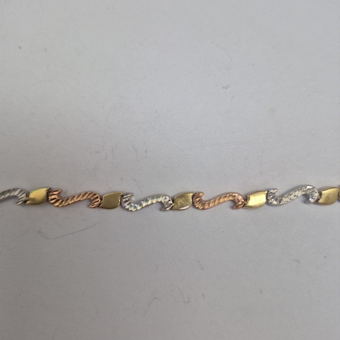 PULSERA ORO COMBINADO 14 K 6.4 GRMS (SEMINUEVO)