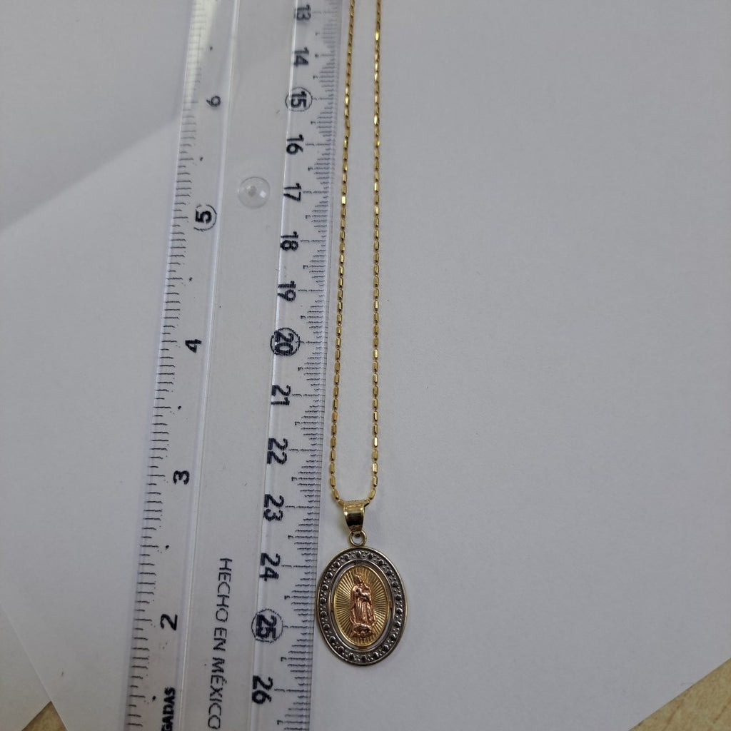 CADENA,MEDALLA RELIGIOSA ORO 14 K 4,20 GRMS (SEMINUEVO)