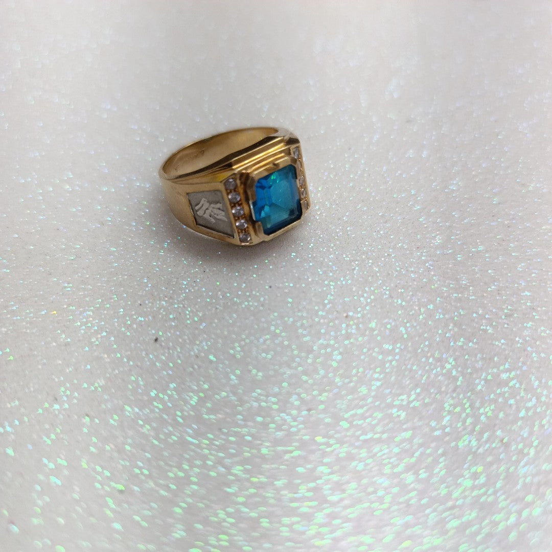 ANILLO ORO COMBINADO 14 K 12,10 GRMS (SEMINUEVO)