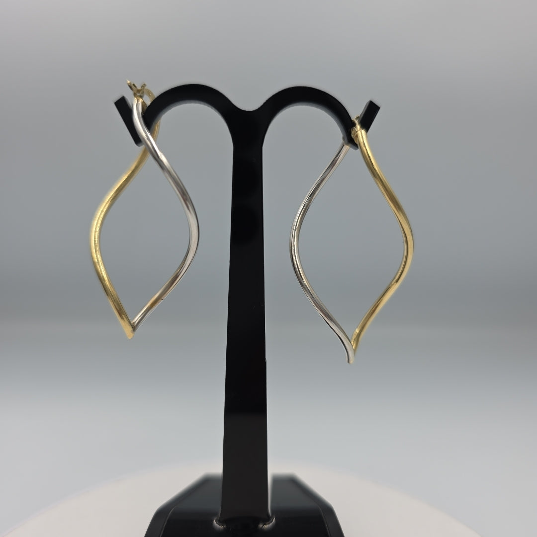 ARETES PAR ORO,ORO COMBINADO 14 K 3,60 GRMS (SEMINUEVO)