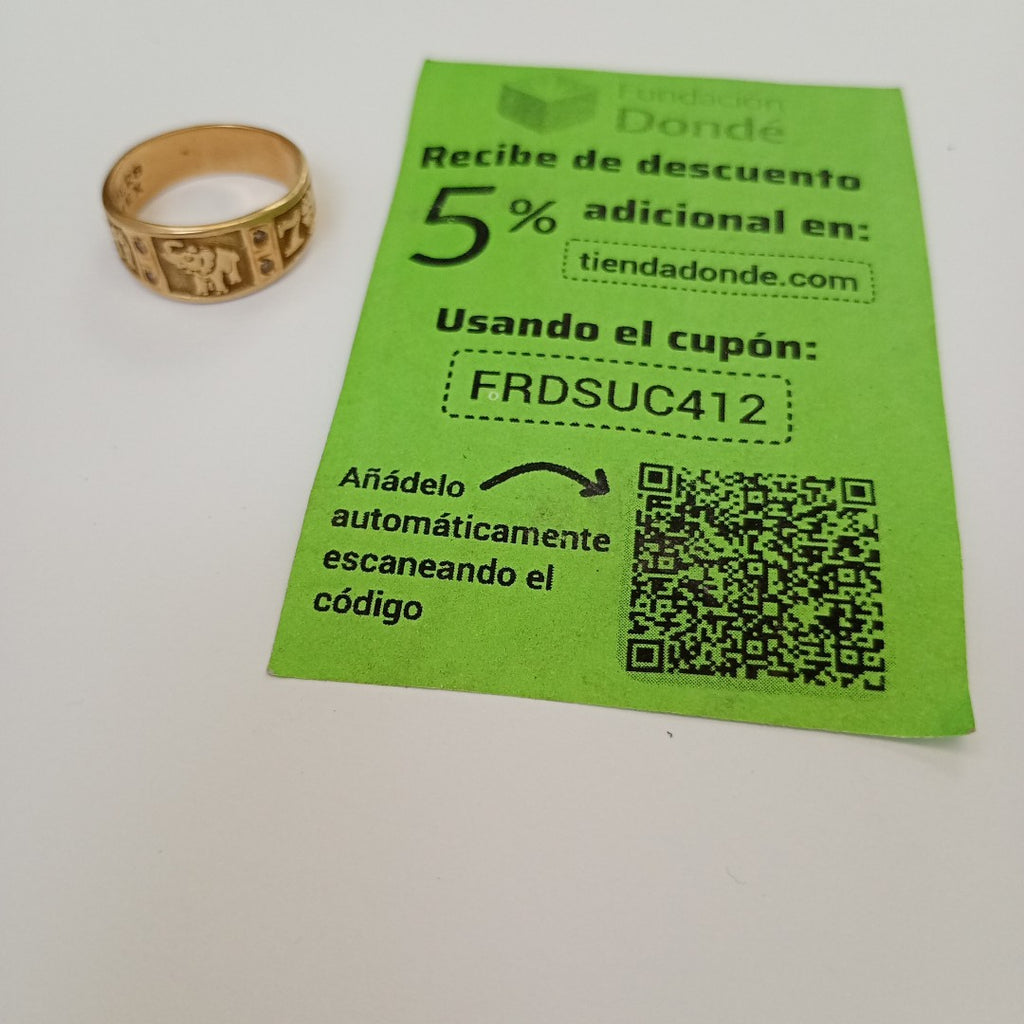 ARGOLLA DE LA SUERTE ORO 14 K 4.3 GRMS (SEMINUEVO)
