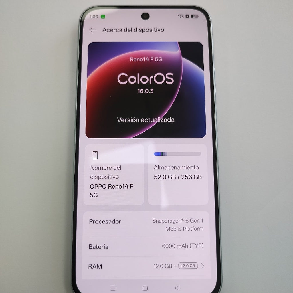 CELULAR OPPO RENO 14 F CPH2743 (2025) 256 GB 12 GB RAM (SEMINUEVO)