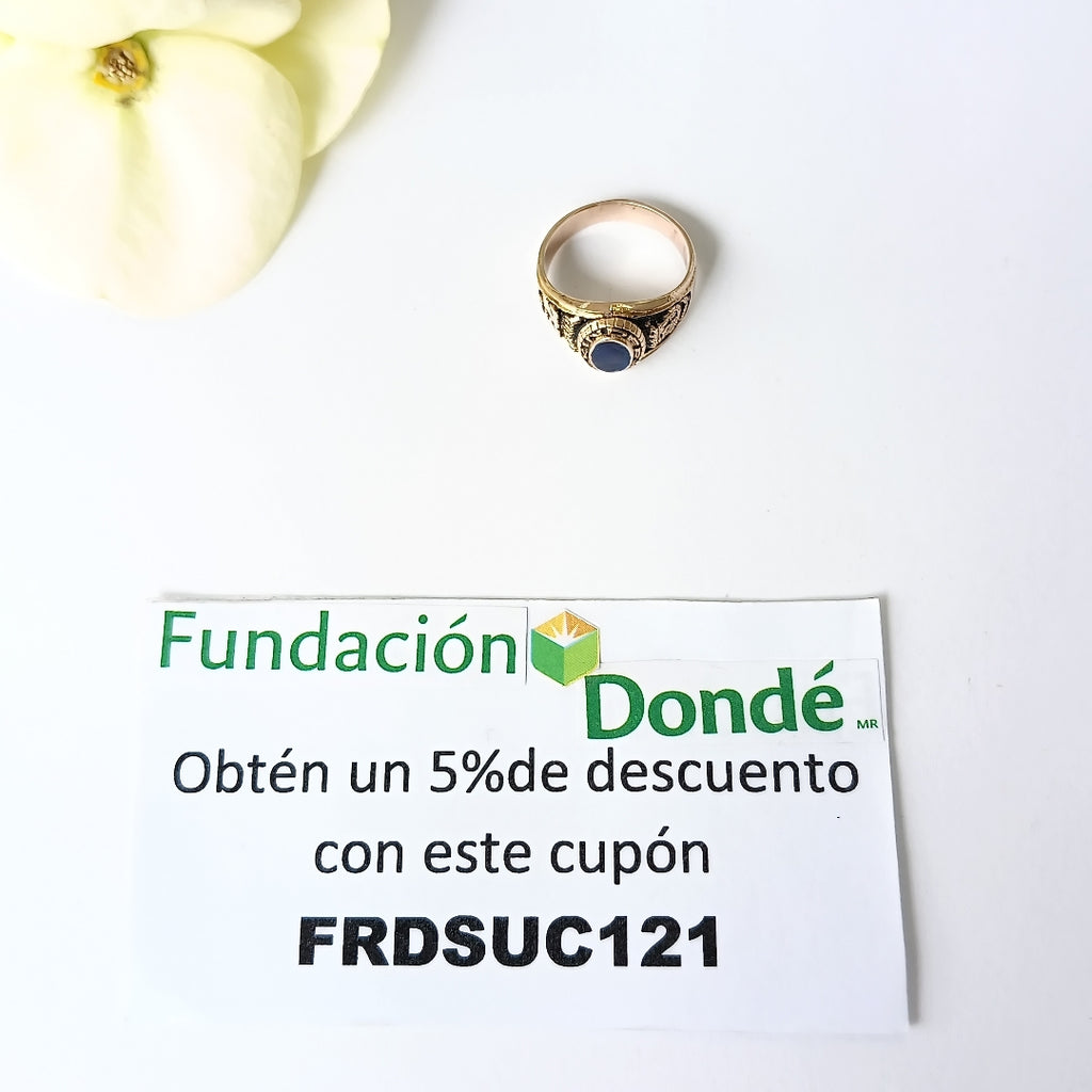 ANILLO DE GRADUACIÓN ORO 10 K 3.2 GRMS (SEMINUEVO)