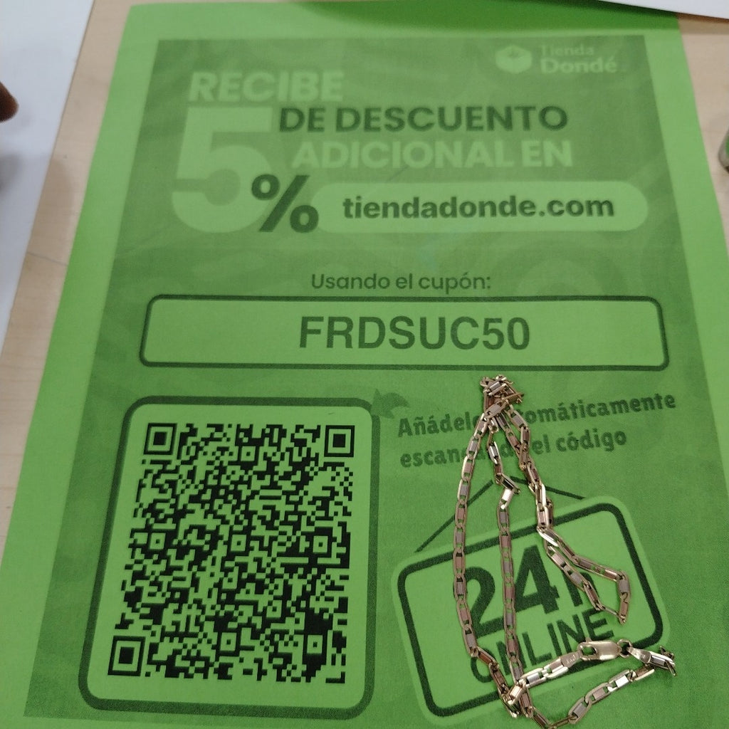 CADENA ORO, ORO COMBINADO 10 K 7.3 GRMS (SEMINUEVO)
