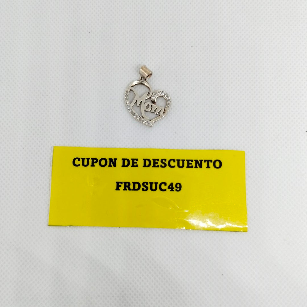 DIJE CORAZON C/CIRCONIAS PLATA .925 3.1 GR (NUEVO)