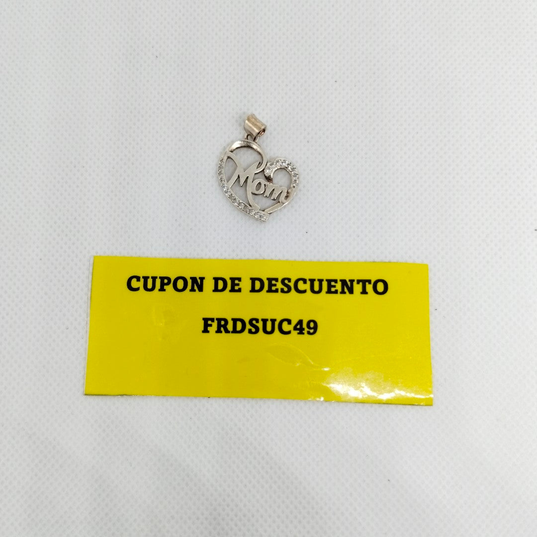 DIJE CORAZON C/CIRCONIAS PLATA .925 3.1 GR (NUEVO)