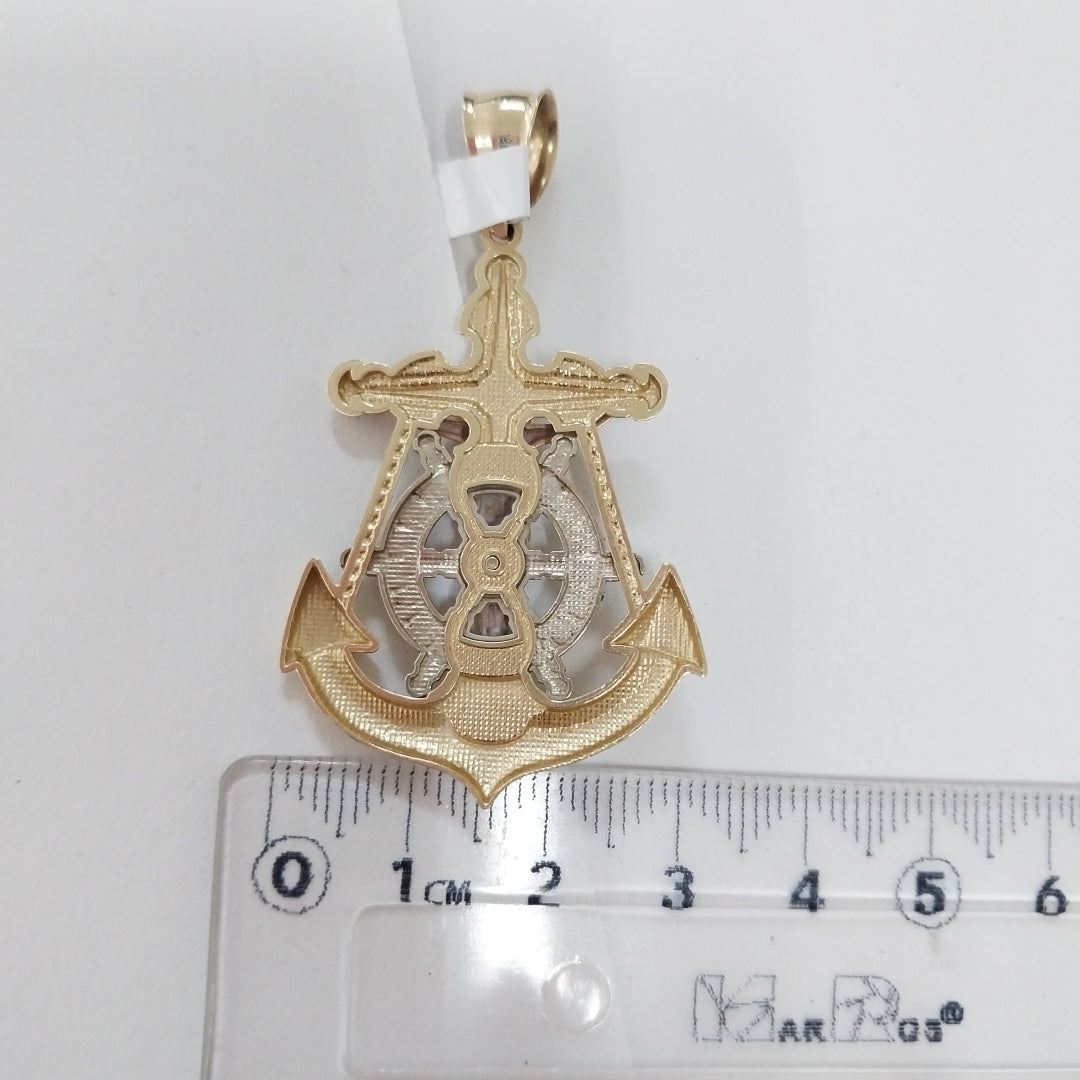 CRISTO EN ANCLA ORO COMBINADO 14 K 6.9 GRMS (SEMINUEVO)