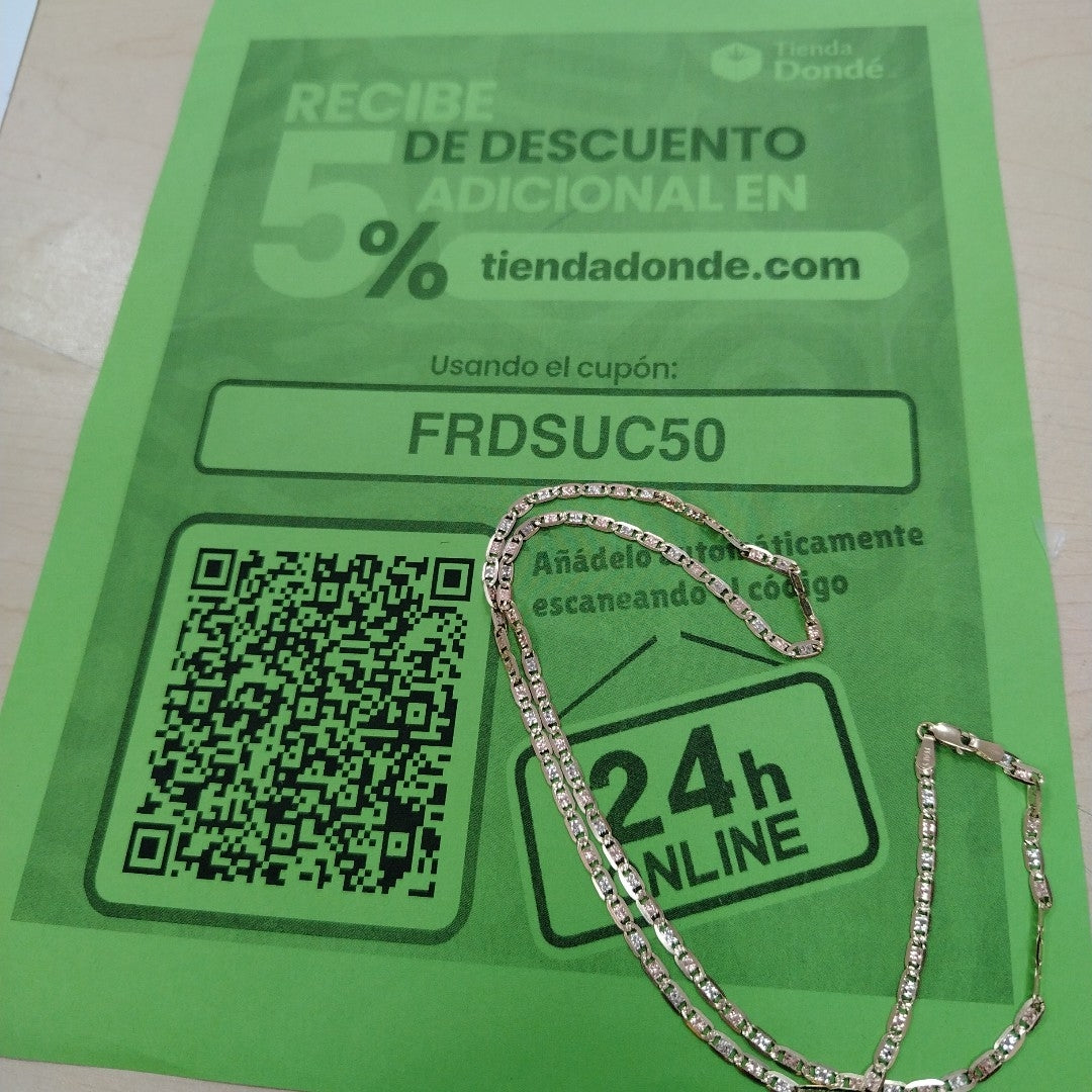 CADENA ORO, ORO COMBINADO 14 K 11.6 GRMS (SEMINUEVO)