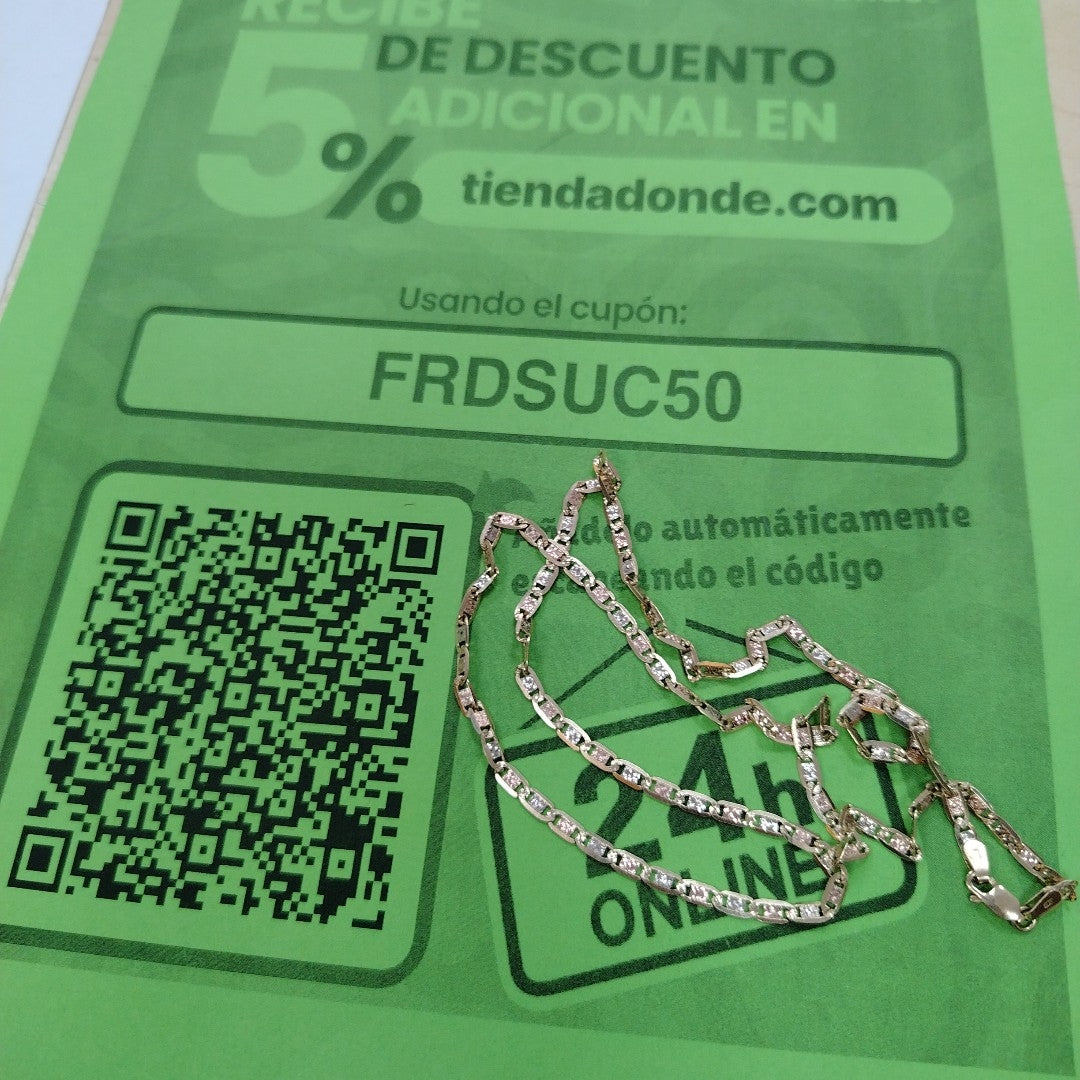 CADENA ORO, ORO COMBINADO 14 K 11.6 GRMS (SEMINUEVO)