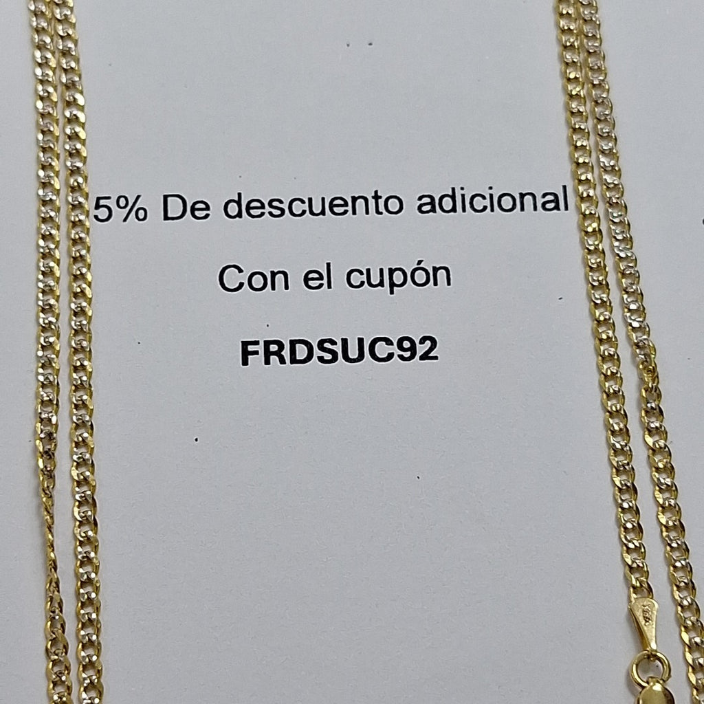 CADENAS BARBADA DIAMANTADA ORO 14K 55 CM 5.7 GR (NUEVO)