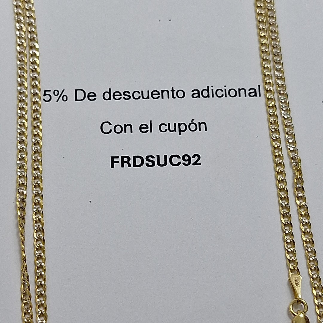 CADENAS BARBADA DIAMANTADA ORO 14K 55 CM 5.7 GR (NUEVO)