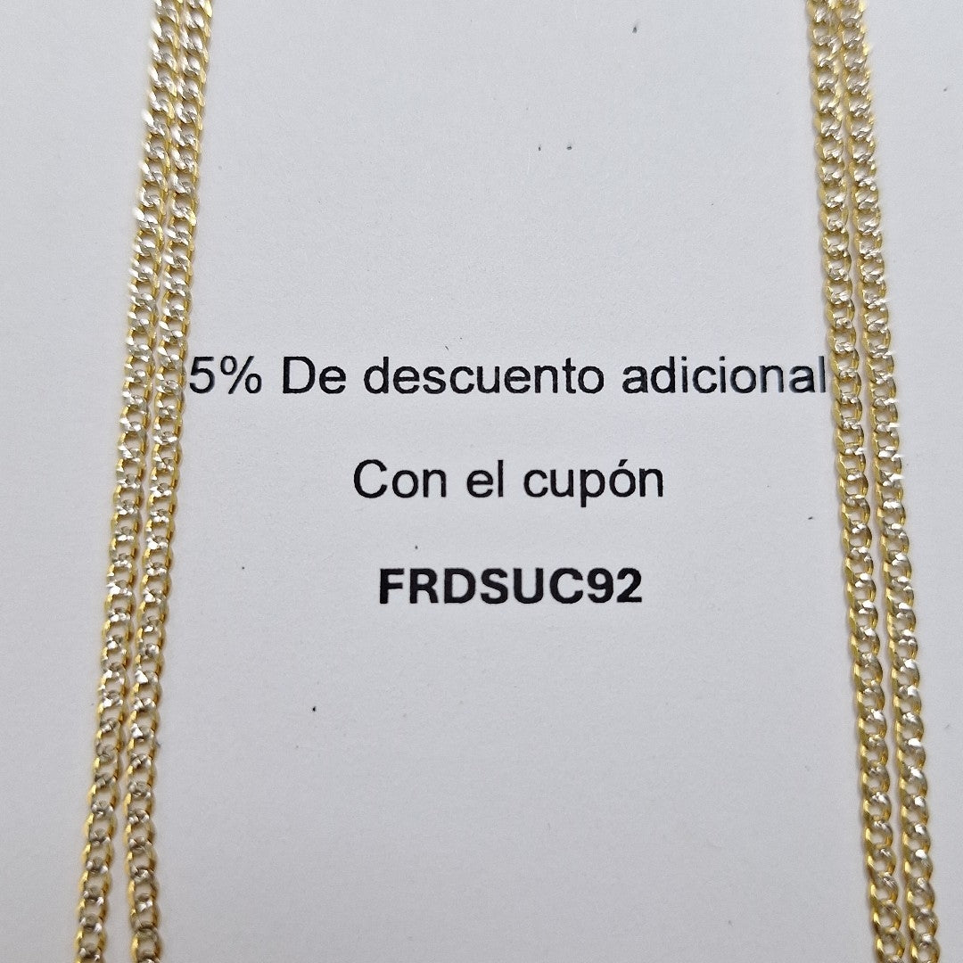 CADENAS BARBADA DIAMANTADA ORO 14K 60 CM 6.1 GR (NUEVO)