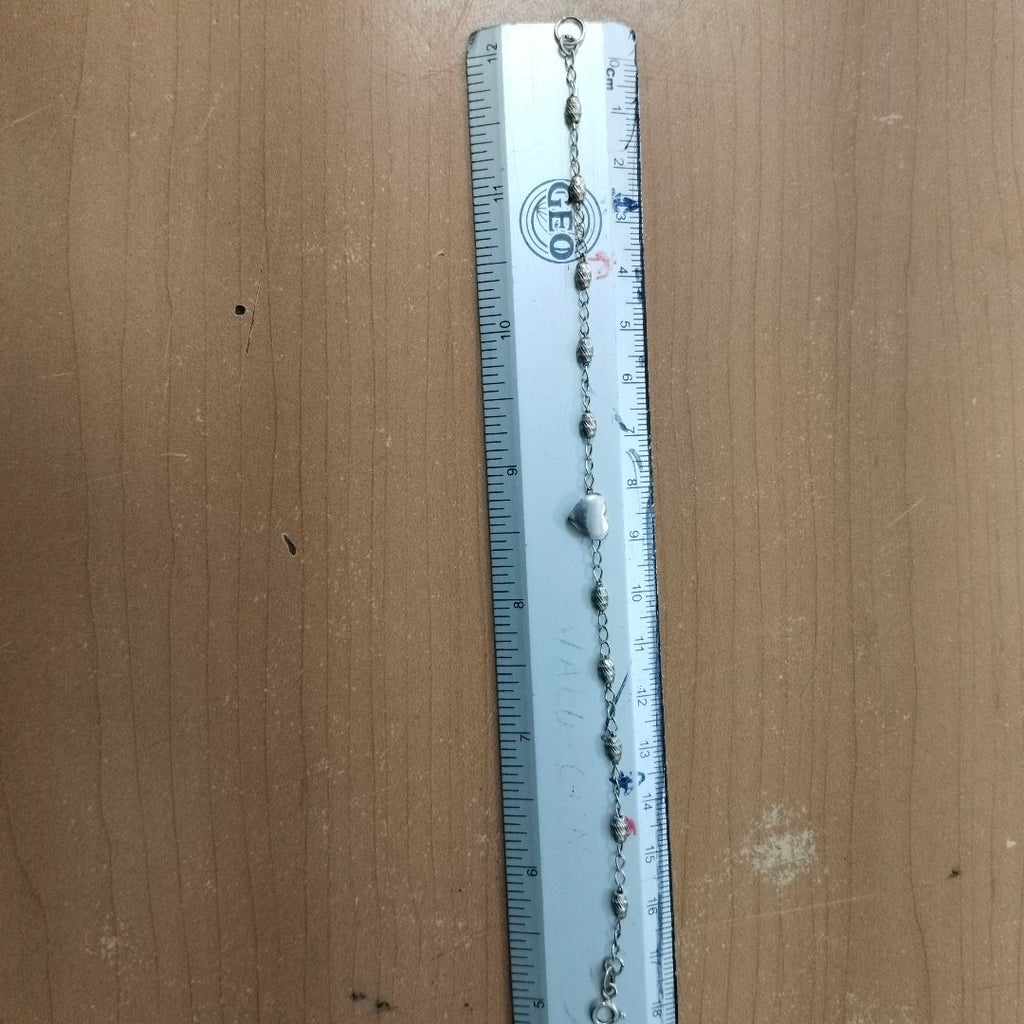 PULSERA TEJIDO CORAZON PLATA .925 18 CM 3.3 GR (NUEVO)