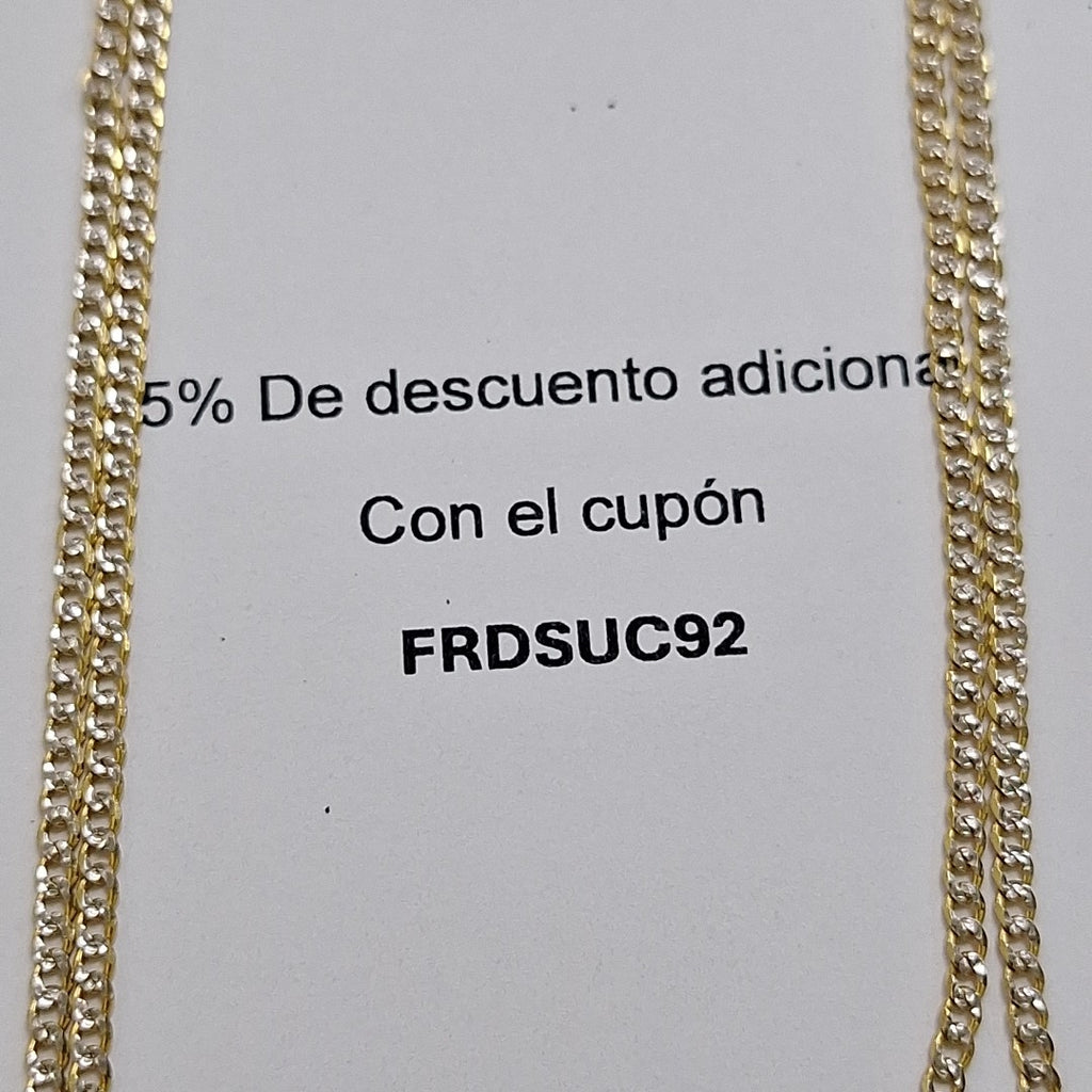 CADENAS BARBADA DIAMANTADA ORO 14K 55 CM 5.8 GR (NUEVO)