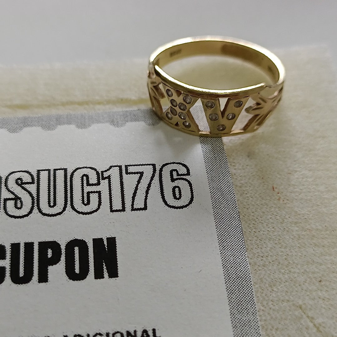 ANILLO CONMEMORATIVO ORO 10 K 2 GRMS (SEMINUEVO)