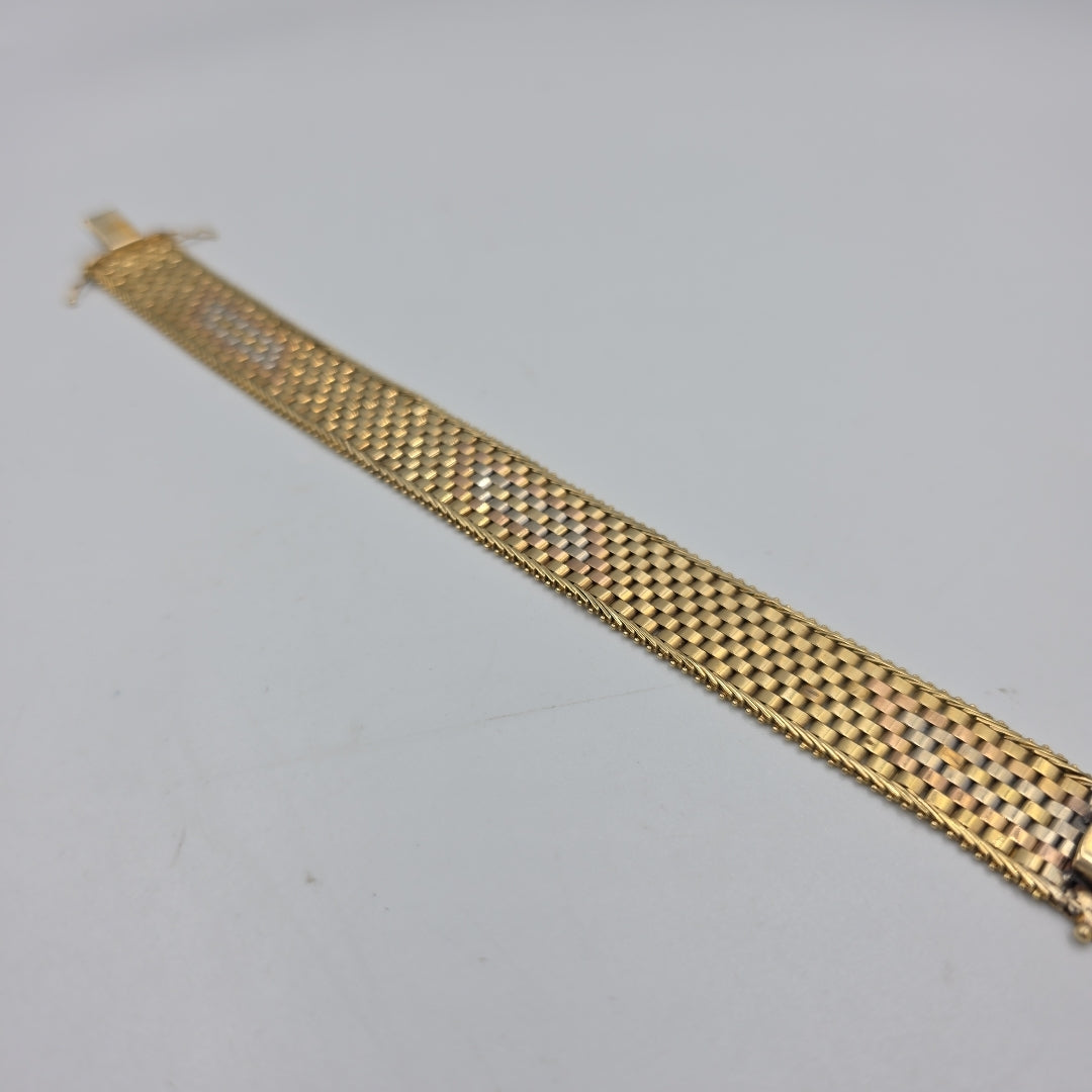 PULSERA ORO, ORO COMBINADO 14 K 27.7 GRMS (SEMINUEVO)