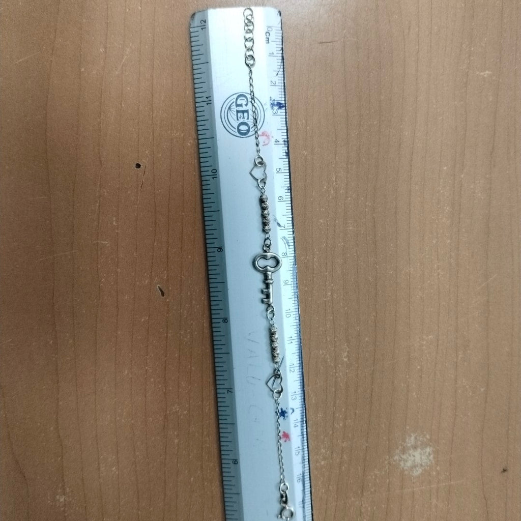 PULSERA TEJIDO LLAVE PLATA .925 18 CM 2.3 GR (NUEVO)
