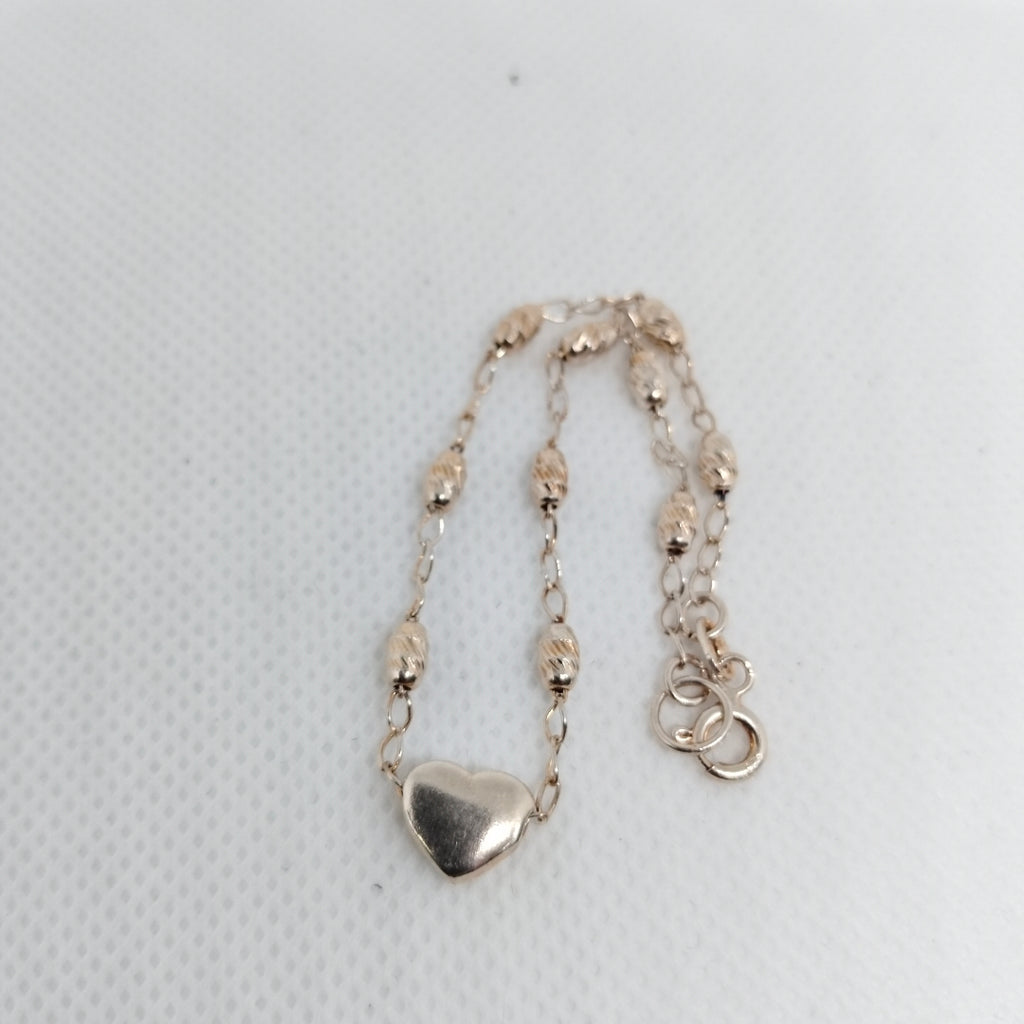 PULSERA TEJIDO CORAZON PLATA .925 18 CM 3.3 GR (NUEVO)