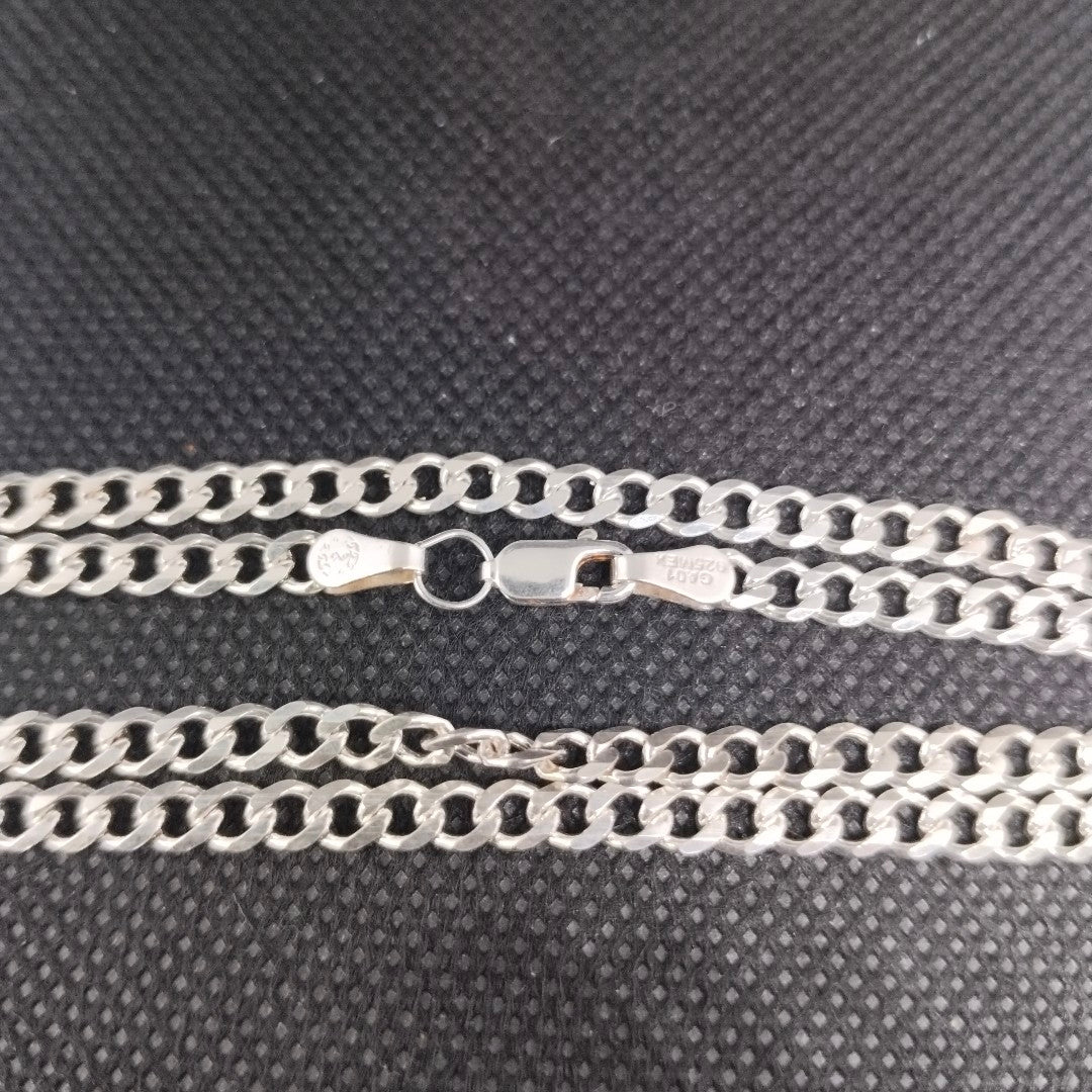 CADENA TEJIDO BARBADO PLATA .925 55 CM 12.7 GR (NUEVO)
