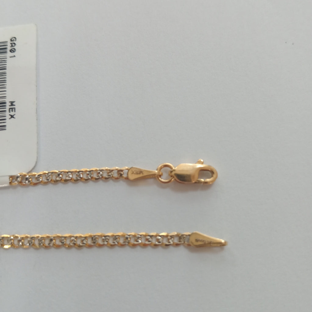 PULSERAS BARBADA DIAMANTADA ORO 14K 18 CM 2.4 GR (NUEVO)