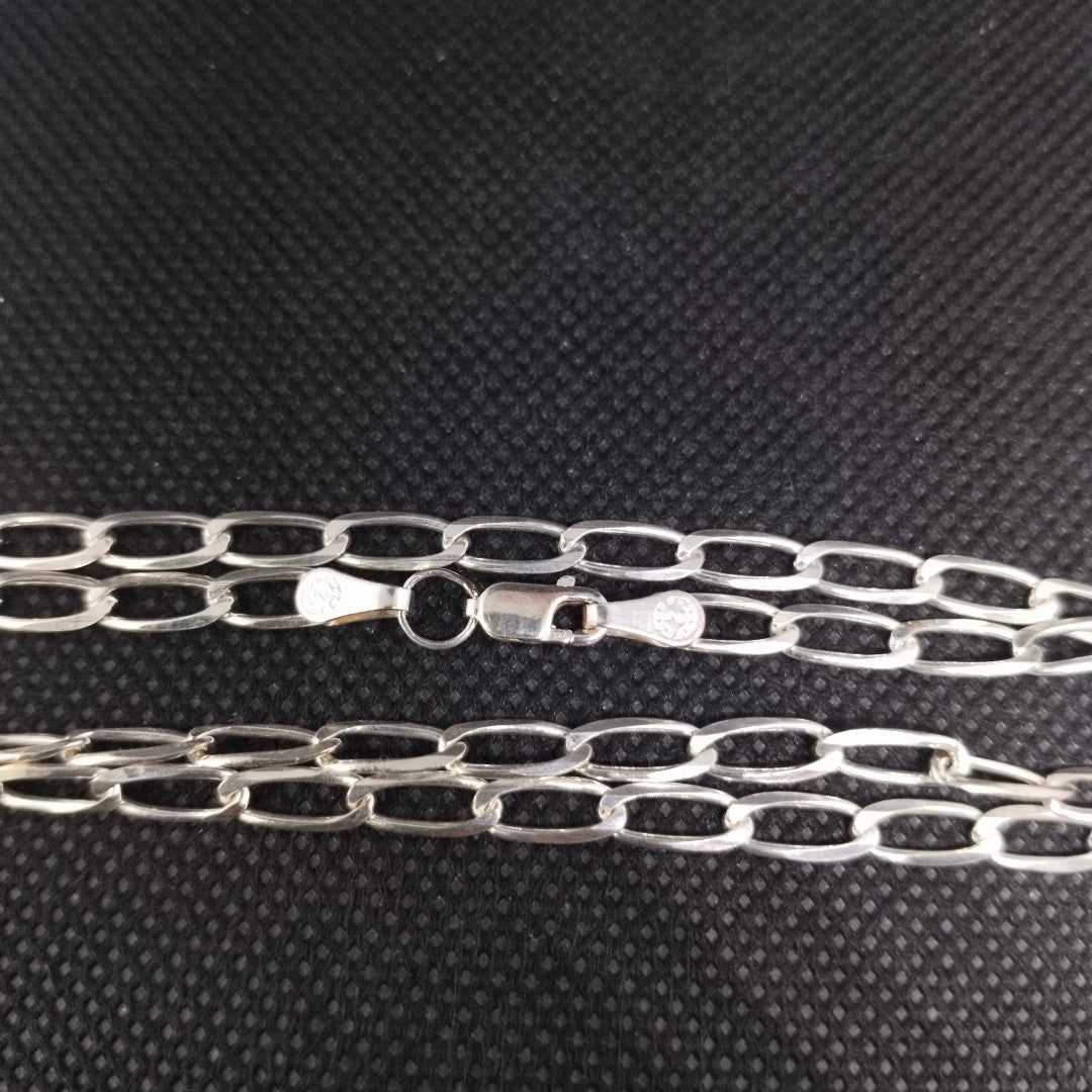 CADENA TEJIDO ESLABONES PLATA .925 60 CM 10.6 GR (NUEVO)